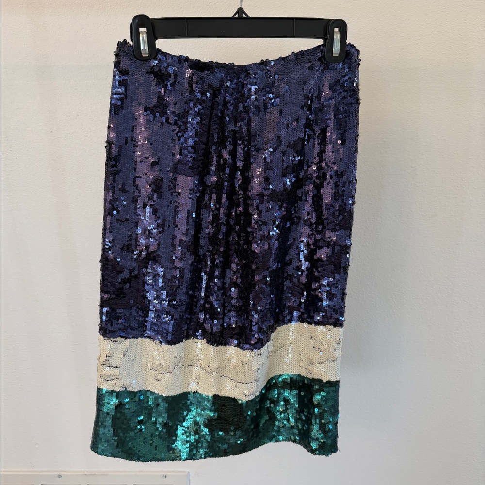 J. Crew Collection Sequin Pencil Skirt - Blue, Cream, Green